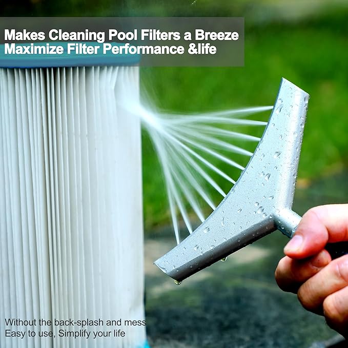 Kaviar Pool Filter Cleaner,Filter Cartridge Cleaner, Powerful Pool Filter Cleaner Tool,Removes Leaves, Debris and Dirt in Seconds from Your Pool,Spa or Hot Tub Filter Cartridge