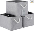 Large Storage Baskets- 15x11x10 inch Storage Bins for Shelves and Closet Organizing, Foldable Fabric Bin for Home Organization Clothes and Laundry (3-Pack, Gray)