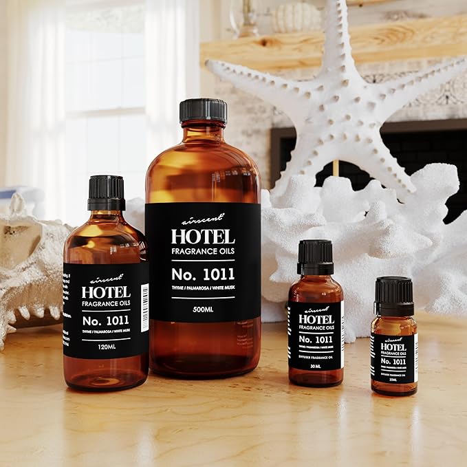 AirScent Hotel Diffuser Oil No. 1011 Inspired by The Beach Villas Hotel Scent - Premium Fragrance Oil for Ultrasonic and Waterless Diffusers and Crafting - 30 mL, 1 fl oz Glass Dropper Bottle