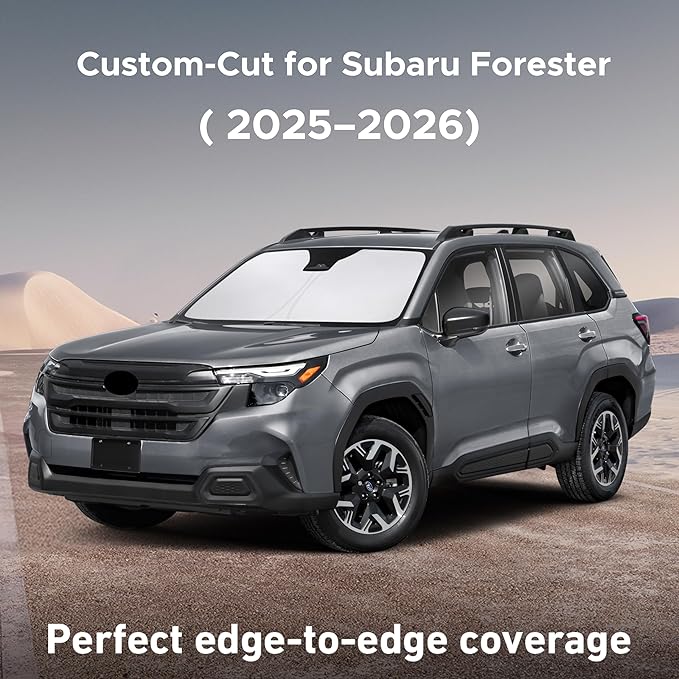 EcoNour Windshield Sun Shade for Subaru Forester 2025–2026, Sun Visor for Front Windshield & Window Sunshade Cover, UV Heat Blocker & Protector, Car Accessories