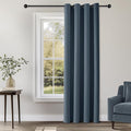ChrisDowa Grommet Blackout Curtains for Bedroom - Thermal Insulated Room Darkening Curtains for Living Room (1 Panel Set, Stone Blue, 52W x 72L)