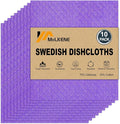 MoLKENE Swedish Dishcloths - 10 Pack Reusable Kitchen Dishcloths - Ultra Absorbent Dish Towels for Washing Dishes - Cellulose Sponge Cloth Cleaning Cloths - Purple