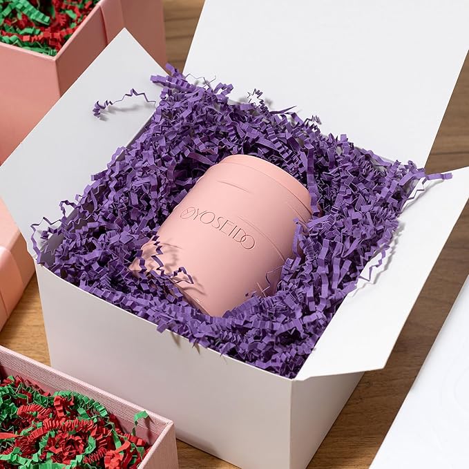 Mefleet 1 LB Crinkle Cut Paper Shred Filler Purple Crinkle Shredded Paper for Gift Box - Gift Basket Bag Filler - Grass Cushion Stuffing for Christmas Holiday Packaging Wrapping