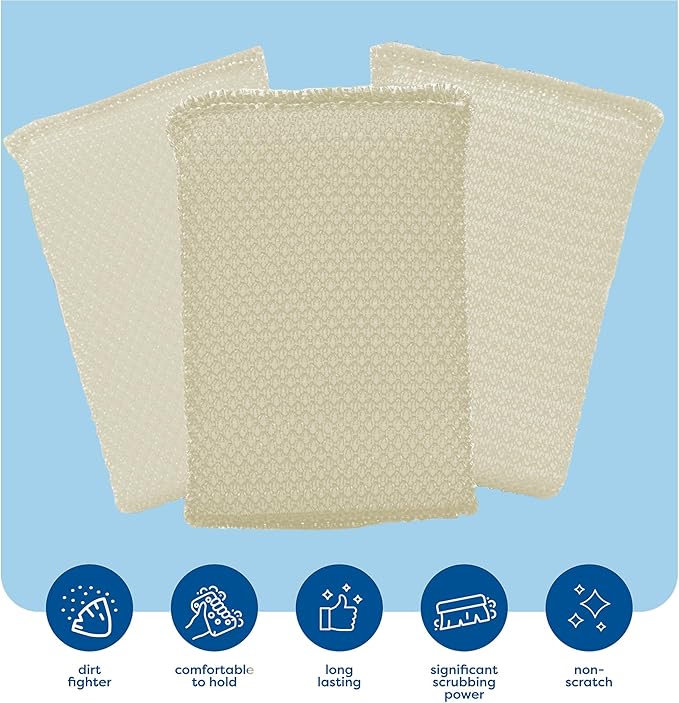 Multi-Purpose Scouring Pad by Scrub-It - Non-Scratch Cleaning Dobie Pads for Pots, Pans, Dishes, Utensils & Non-Stick Cookware - Sponge Scrubbers Use for Kitchen, Bathroom & More (6 Pack)