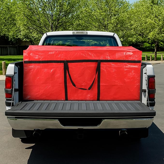 Windyun 4 Pack 177 Gallon Extra Large Moving Bags XXL Heavy Duty Storage Bag with Strong Zipper Handle Jumbo Big Tote Box Foldable for College Dorm Travel Clothes Duffle Blanket Pillow(Red)