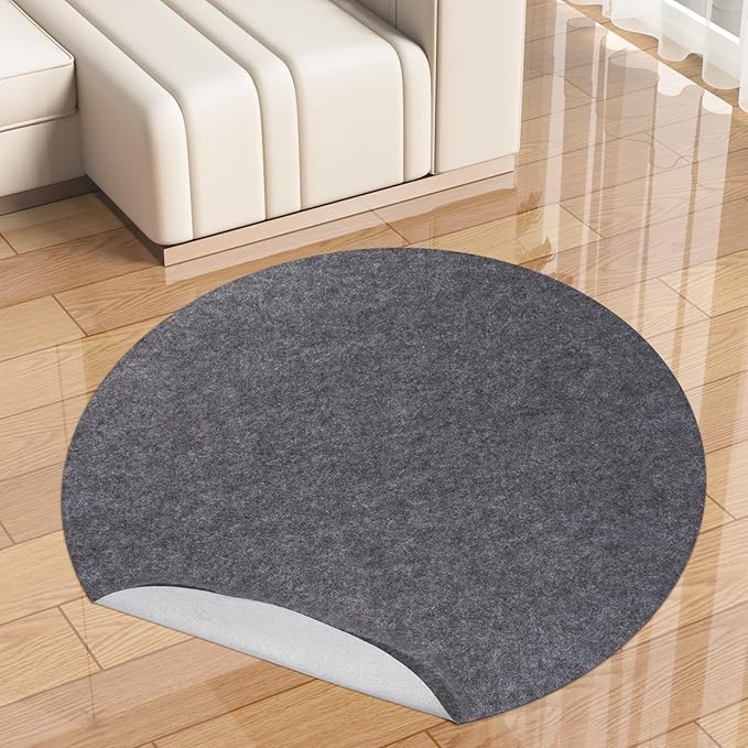Non-Slip Rug Pads,Round 4 Ft Waterproof Extra Large Area Rugs Non Skid Rug Pad for All Floors and Finishes Durable Hardwood Floor Protective Felt Keeps Rugs in Place, Safe and Secure