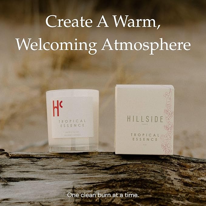 Tropical Essence Single Wick Soy Candles, Luxury Scented Candles for Home - Up to 60 Hour Burn Time, Cruelty-Free Soy Wax Blend - Floral Fragrance, Notes of Coconut & Citrus (9 oz)
