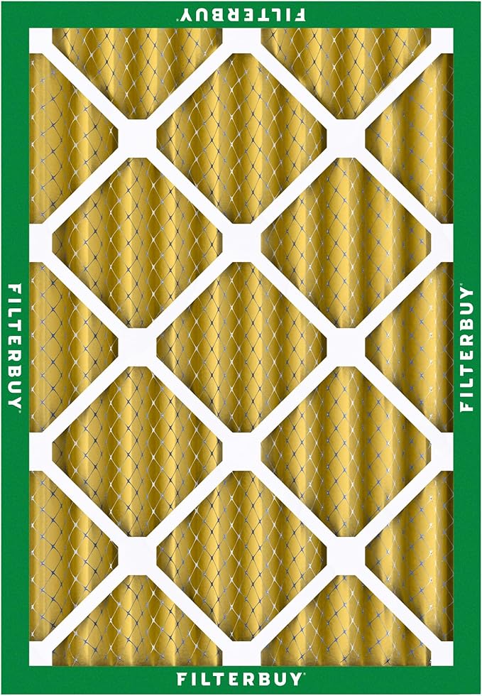 Filterbuy 24x25x4 Air Filter MERV 11 Superior Pet & Allergy Defense (2-Pack), Electrostatic Pleated HVAC AC Furnace Filters Replacement, Made in USA (Actual Size: 23.75 x 24.75 x 3.63)