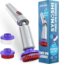 SYNOSHI PRO Electric Spin Scrubber, Cordless Cleaning Brush Bathroom Scrubber. Waterproof Shower Cleaner Brush with Adjustable Angles, 2 Speed, 180Min Work Time for Floor, Bathtub, Kitchen, Car, Tub