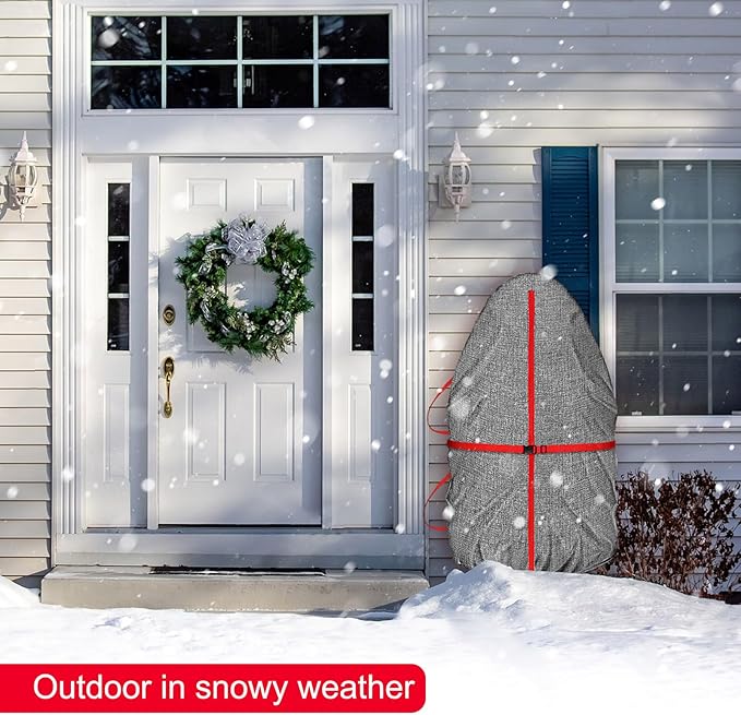 VERONLY Festive Christmas Tree Storage Bag for 7-7.5FT Artificial Trees - Heavy-Duty Waterproof & Dustproof Cover with Straps | 800D Oxford Stand Design | No Disassembly | Xmas Holiday Storage