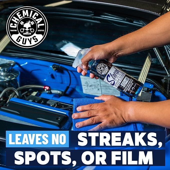 Chemical Guys CLD30016 Streak Free Glass & Window Cleaner (Works on Glass, Windows, Mirrors, Navigation Screens & More; Car, Truck, SUV and Home Use), Ammonia Free & Safe on Tinted Windows, 16 fl oz