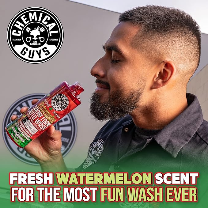 Chemical Guys CWS20864 Watermelon Snow Foam Car Wash Soap (Works with Foam Cannons or Bucket Washes) For Cars, Trucks, Motorcycles, RVs & More, 64 fl oz (Half Gallon) Watermelon Scent