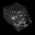 Clear Jewelry Box, Jewelry Organizer with 5 Drawers, 5-Layer Acrylic Storage Box for Women, Earring Display Holder for Earrings Ring Bracelet Necklace 79 Grid Compartment Earring Organizer