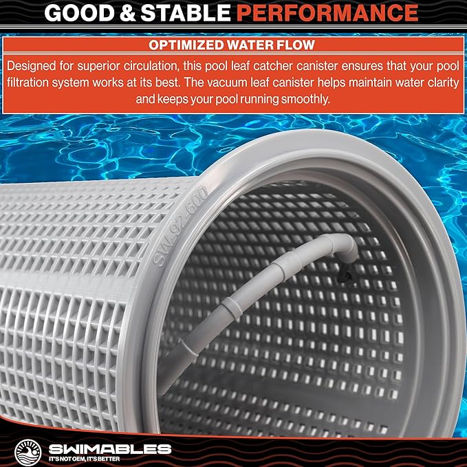 Swimables Heavy Duty Large Leaf Canister Basket - Compatible with Hayward Leaf Canister Basket W530 & W560 Pool Filter Basket Replacement - Durable Pool Strainer Basket for Inline Leaf Canister