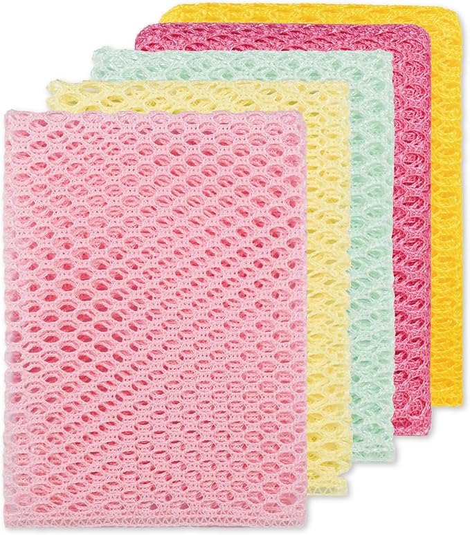 5PCS Innovative Dish Washing Net Cloths,Scourer,Quick Dry, Mesh net for Washing Dish, Dish wash net, Dish Sponge, Dish Scrubber 11" by 11"