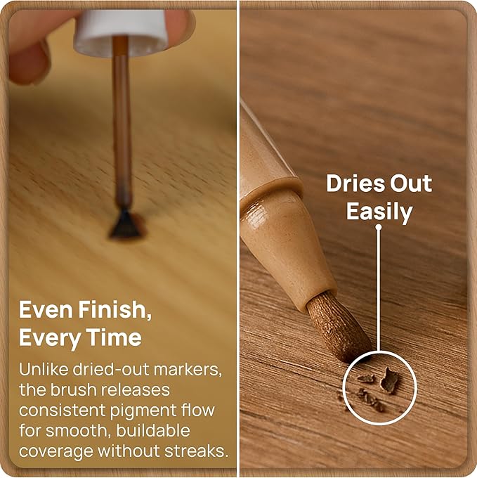 Light Brown Wood Stain Repair Kit, Brush-On Touch-Up Stain Bottles, Golden Oak, Early America, Cherry, Red Oak, Interior and Exterior Wood, 4 fl oz Total by spot.