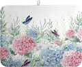 Spring Flowers Dish Drying Mat for Kitchen Counter Blue Pink Hydrangea Floral Drying Mats Absorbent Reversible Microfiber Dish Draining Mat Reusable Washable Dishes Pad Extra Large 18"x24"
