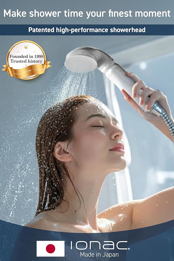 【Made in Japan and innovative technology】 IONAC shower head with filter, water softener shower, spa at home, suitable for atopy, water-saving shower head (Filter)