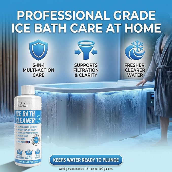 5in1 Weekly Cold Plunge Water Treatment - Cold Plunge Cleaner, Ice Bath Cleaner, Water Stabilizer For Cold Plunge Ice Pod, Clarifier Softener, Cold Plunge Accessories, Ice Bath Accessories