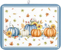 Fall Pumpkin Dish Drying Mat for Kitchen Counter 18×24 Inch Blue Dishes Pad Washable Thanksgiving Dish Rack Pad Drainer Mat Autumn Absorbent Reversible Microfiber Dish Drying Pad for Coffee Bar