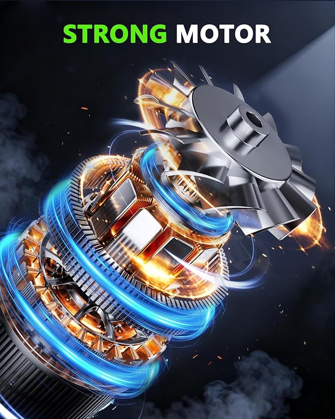 Jeagfen Handheld Vacuum Cordless, Rechargeable Car Vacuum Cleaner with Multiple Attachments, Portable Hand Held Vacuum Suction Power, Mini Vacuum for Car, Home, Pet Hair, Office, Desk, Keyboards Black