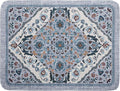Boho Flower Dish Drying Mat Blue Bohemian Dishes Drainer Rack Mat 18x24 Inch Microfiber Kitchen Drying Pad for Countertop Tableware Decor