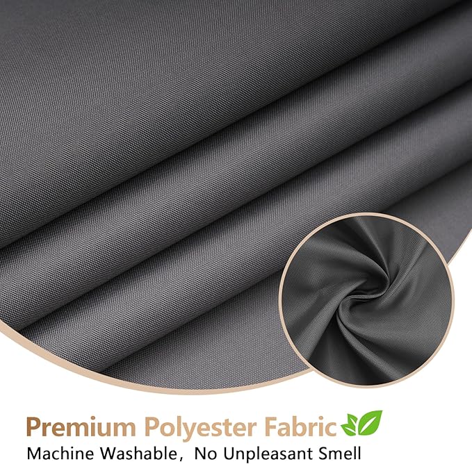 Seenus Charcoal Grey Fabric Stall Shower Curtain Liner 36 x 78 inch, Waterproof Cloth Shower Liner Washable with 2 Large Magnets, Narrow Bathroom Shower Curtain for Single Stall