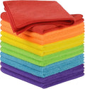 SINLAND Microfiber Rag Absorbent Cleaning Cloth Kitchen Dish Cloth Quick Dry Streak Free Dish Rags Glass Cloths 12inchx12inch 12 Pack
