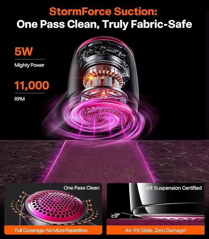 TORRAS Rechargeable Fabric Shaver Electric Lint Remover 3-Speed Remove Fuzz, Pilling for Cashmere, Wool, Clothes, Sweater, Coat, Furniture, Clothes depiller with Replacement Blades