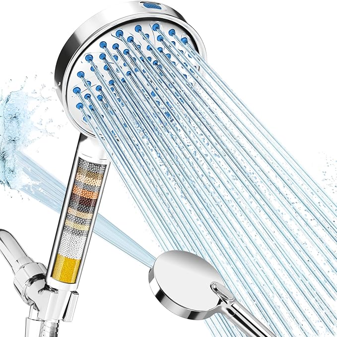 Cobbe Filtered Shower Head with Handheld, High Pressure 7-mode Showerhead with Filters for Hard Water - Remove Chlorine - Reduces Dry Itchy Skin, Patented Paddle Shift Design, Chrome