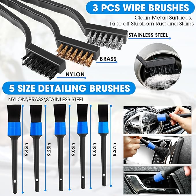 vioview 25PCS Car Cleaning Kit, Car Detailing Kit Interior with High Power Handheld Vacuum Cleaner, Windshield Cleaner, Cleaning Gel, Professional Auto Accessories for Men, Women