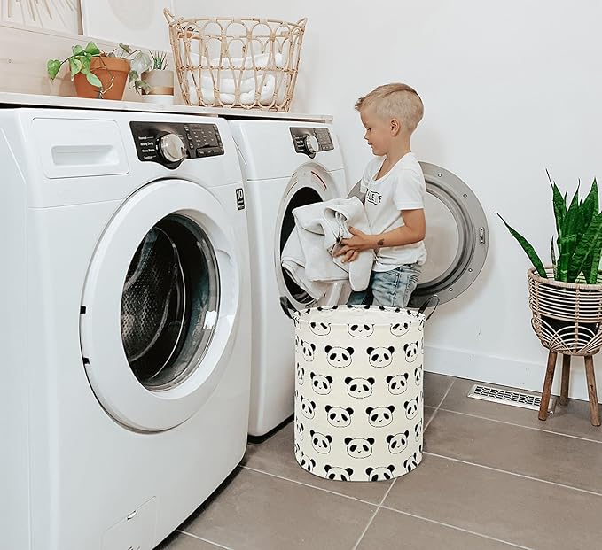 Round Laundry Hamper Storage Basket Laundry Organizer Hamper Storage Bins Clothes Box Nursery Hamper Gift Basket with Handles