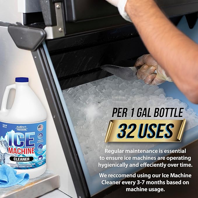 Nature's Freedom Ice Machine Cleaner - 4 Gallons (128 Uses) - Nickel-Safe Descaler, Made in USA, Universal Compatibility for Commercial/Residential Ice Makers such as Whirlpool, Scotsman and All