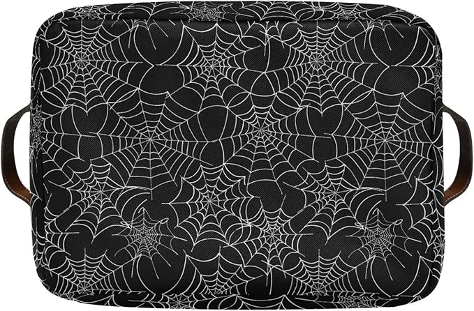 ALAZA Spider Web Black Halloween Foldable Storage Box Storage Basket Organizer Bins with Handles for Shelf Closet Living Room Bedroom Home Office 1 Pack