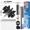 50 Feet Dryer Vent Cleaning Kit Chrome Button Locking System Dryer Vent Cleaning System Dryer Vent Cleaner Kit Vacuum Attachment Dryer Vent Nozzle Hose Attachment Vacuum Adapter Dryer Adapter
