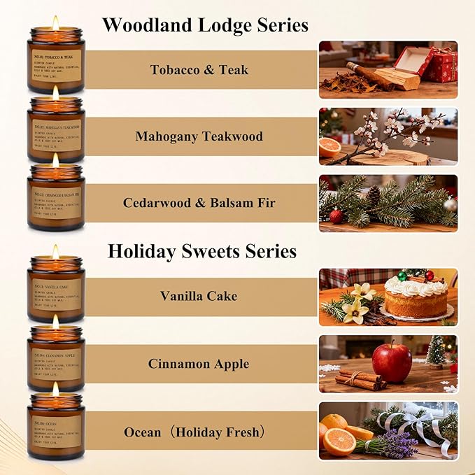 12 Pack Aromatherapy Candles for Home Scented, Aromatherapy Jar Candle Gifts for Women, Natural Soy Wax Amber Candle Set, Scented Candles Set for Birthday Valentine Birthday Day Present