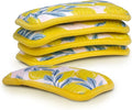 Simplified 5-Pack Scrub & Wipe 2-in-1 Dishwashing Sponges - Non-Abrasive Cleaning Sponges, Double-Sided - Safe for Dishes, Non-Stick Pans or Glassware, Absorbent Dish Sponges, Yellow Leaves