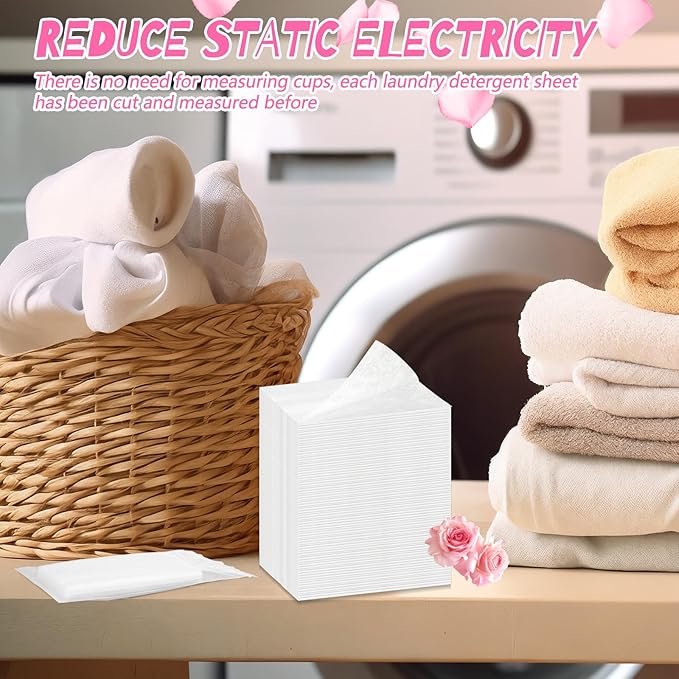 Heigble 600 Count Dryer Sheets Bulk Fabric Softener Rose Scent Dryer Sheets Naturally Softens and Removes Static Cling, Ideal for Large Households, Sensitive Skin