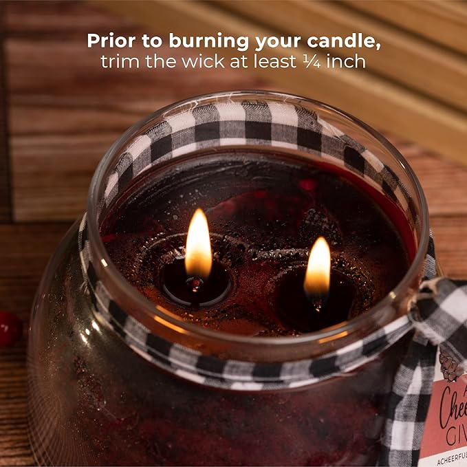 A Cheerful Giver - Holiday Homecoming Mama Scented Glass Jar Candle (22oz) with Lid & True to Life Fragrance Made in USA