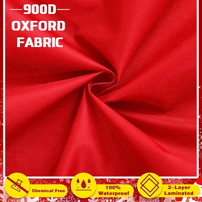 7.5 Ft Heavy Duty Christmas Tree Storage Bag 900d Oxford Fabric with Wheels and Reinforced Handles, Durable Xmas Storage Box for Disassembled Holiday Tree (7.5 ft,Red)