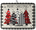 Kwlegh Christmas Trees Kitchen Dish Drying Mat 18x24 Inch Merry Christmas Black White Buffalo Plaid Dish Drainer Mat Absorbent Reversible Microfibe Drying Dish Pad for Winter Kitchen Counter Decor