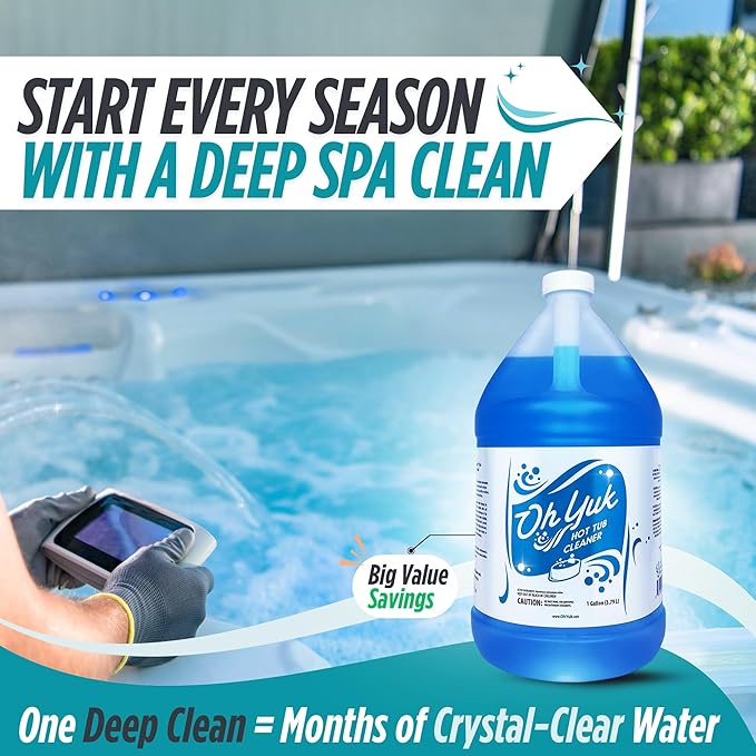 Oh Yuk Healthy Hot Tub Cleaner, The Most Effective Hot Tub Cleaner for Indoor and Outdoor Hot Tubs and Spas - 1 Gallon