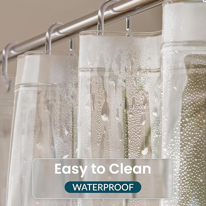 Titanker Clear Shower Curtain Liner, 54x78 Small Stall Shower Liner Lightweight Waterproof Shower Curtains for Bathroom with Magnets and Rustproof Grommets