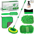 7-in-1 Car Detailing Kit - Powerful Multi-Purpose Complete Auto Cleaning Set with Telescopic Mop, Microfiber Mitt, Towel, Wheel & Interior Brushes