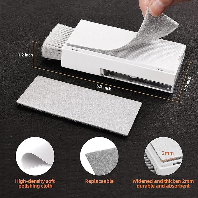 Tassmpitor Laptop Cleaning Kit, All in 1 Keyboard Cleaning kit for MacBook iPad iPhone, Compact Keyboard Cleaner with Brush and Spray for Tablet, Airpods, Earbud, Computer Screen, PC Monitor, White