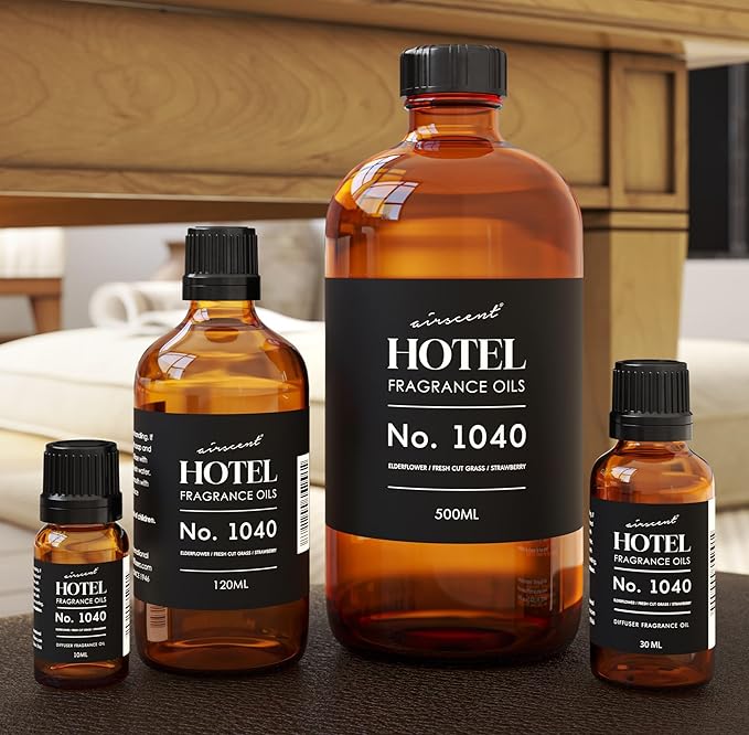 AirScent 50 Central Park Ritzy Hotel Fragrance No. 1040 - Elderflower Fresh Cut Grass Strawberry - Hotel Diffuser Oil for Ultrasonic and Waterless Diffusers and Crafting - 30 mL, 1 fl oz Bottle