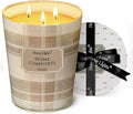 HomeLights Scented Candles | Large Jar 34 Oz Natural Soy Candle | 130 hrs Long-Lasting with 3 Wicks | Rustic Modern Home Decor | Gifts for Mom & Women, Home Comforts