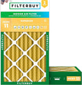 Filterbuy 14x25x4 Air Filter MERV 11 Superior Pet & Allergy Defense (2-Pack), Electrostatic Pleated HVAC AC Furnace Filters Replacement, Made in USA (Actual Size: 13.88 x 24.88 x 3.63)