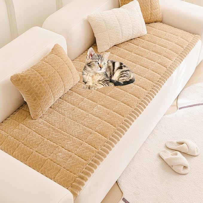 Mivnue Pet Couch Cover Protector Sofa Covers for Pets Washable Non Slip Couches and Sofas Dog Mat (Coffee, 27.6" x 82.7")