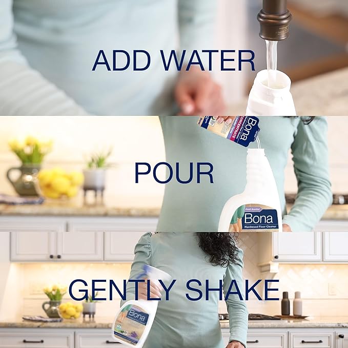 Bona Hardwood Floor Cleaner Concentrate, Lavender Thyme Scent, 1 fl oz, Pack of 4 (Makes 128 fl oz) - Residue-Free Floor Cleaning Concentrate Spray Mop and Spray Bottle Refill - For Wood Floors